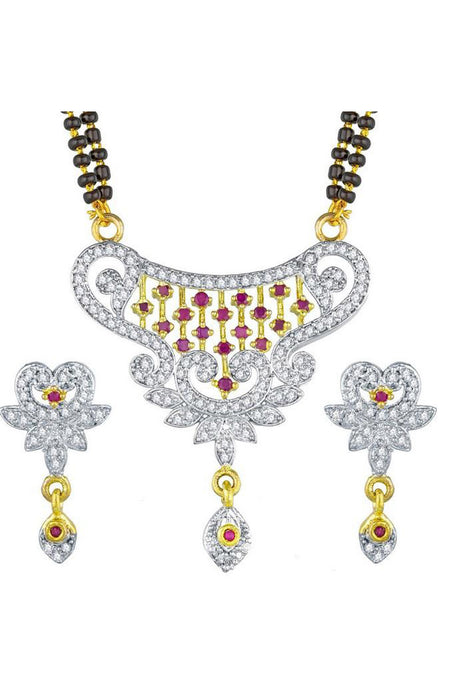  Shop  Alloy Mangalsutra For Women's  in White and Pink At KarmaPlace