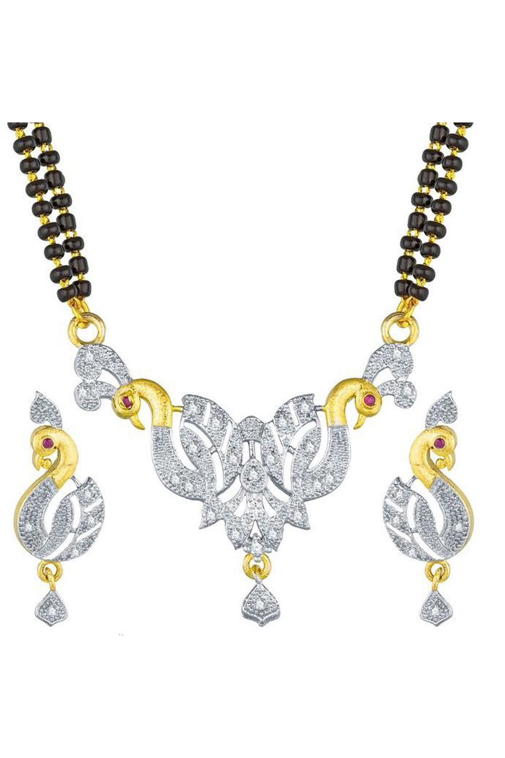 Women's Alloy Mangalsutra in White and Gold