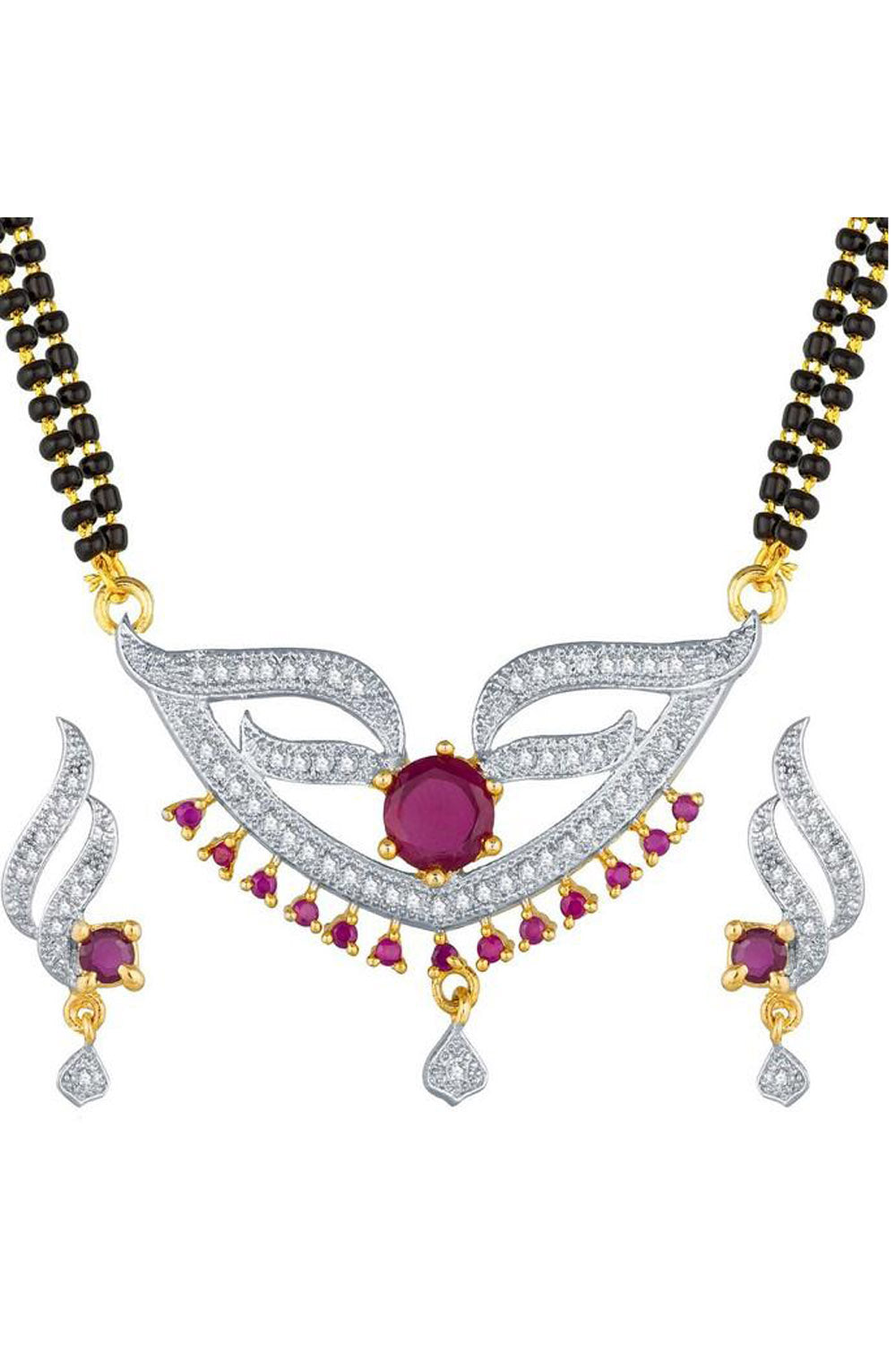 Buy Women's Alloy Mangalsutra in White and Pink Online