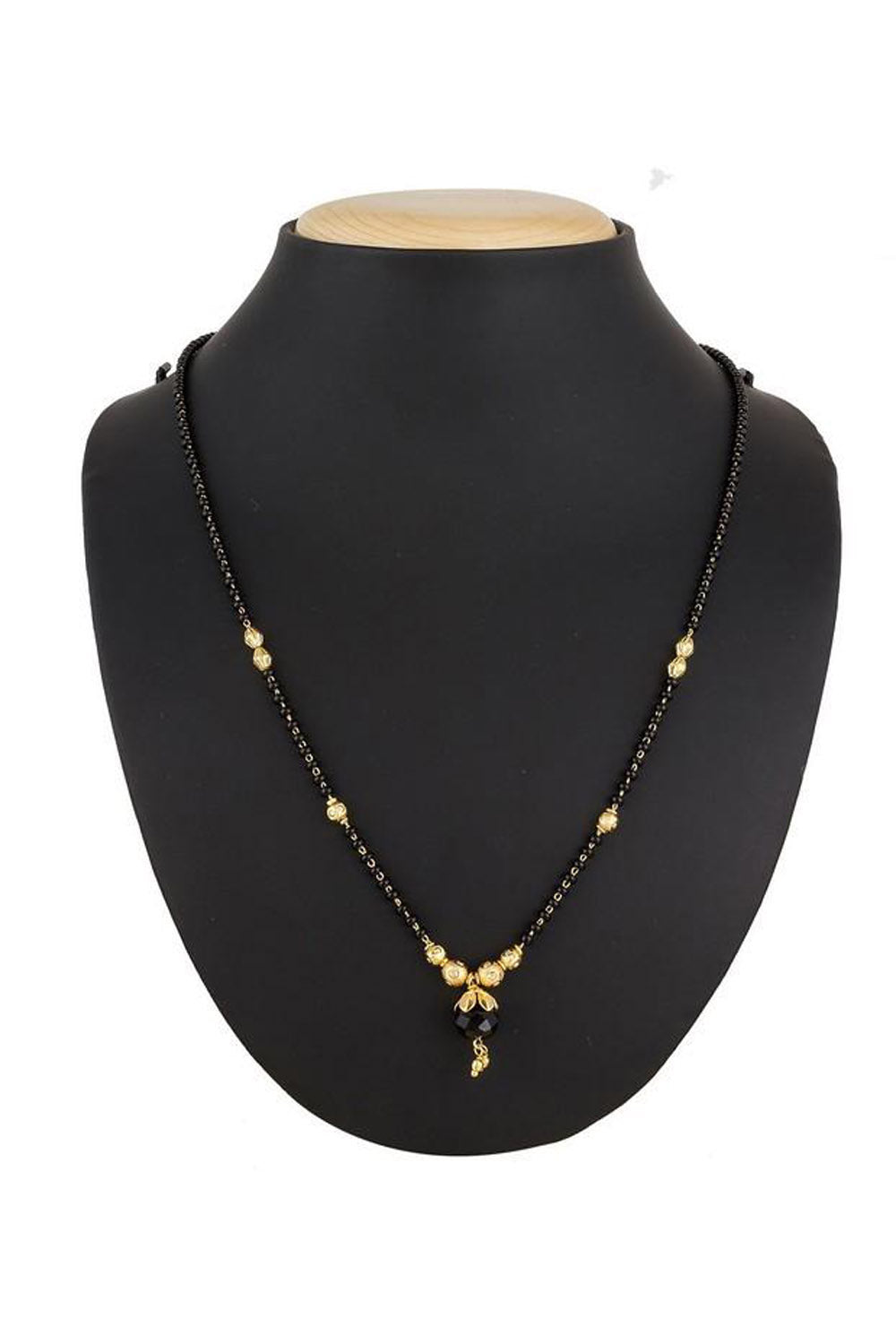 Women's Alloy Mangalsutra In Black And Gold