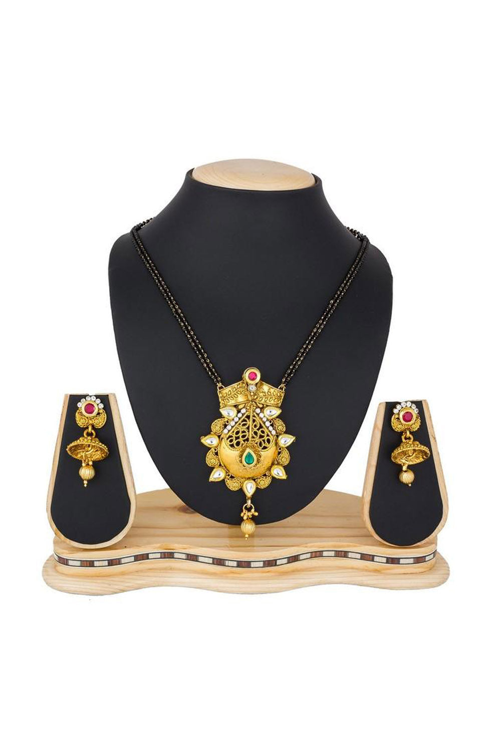 Women's Alloy Mangalsutra In Gold And Black