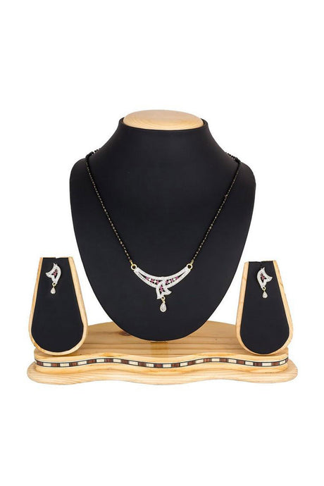  Buy Women's Alloy Mangalsutra in White and Pink Online