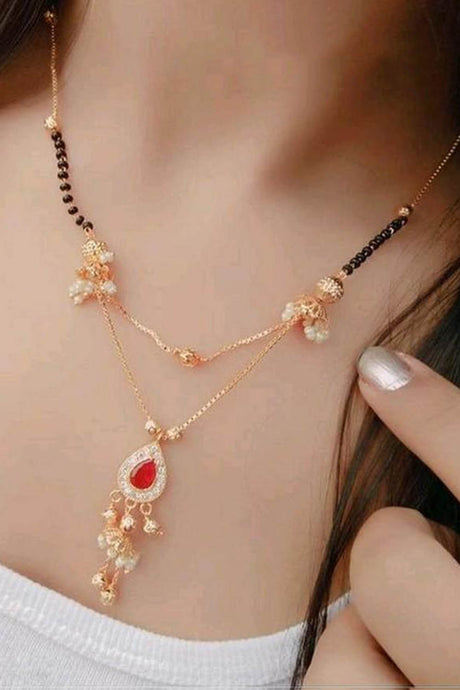  Buy Women's Alloy Mangalsutra in Gold and Red Online