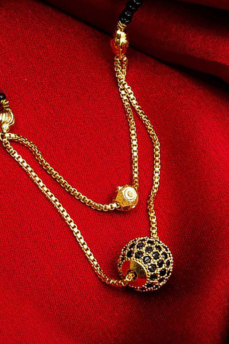  Shop Alloy Mangalsutra  For Women's  in Gold and Black At KarmaPlace
