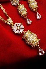 Shop Alloy Mangalsutra and Earrings For Women's  Set in Gold and White At KarmaPlace