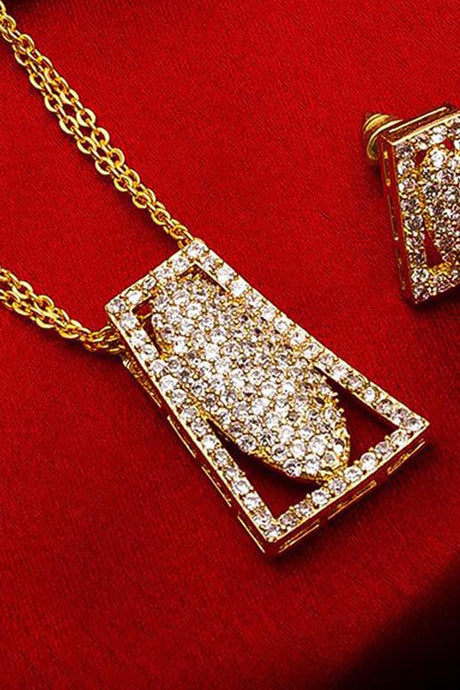 Shop  Alloy Mangalsutra  and Earrings For Women's Set in Gold and White At KarmaPlace