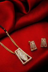  Buy Women's Alloy Mangalsutra and Earrings Set in Gold and White Online