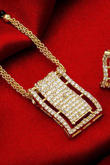 Shop  Alloy Mangalsutra and Earrings For Women's  Set in White At KarmaPlace