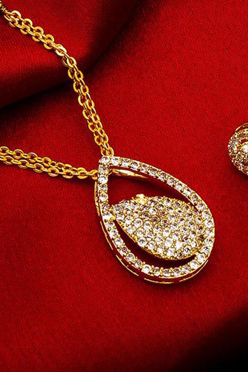 Shop Alloy Mangalsutra and Earrings  For Women's Set in White At KarmaPlace