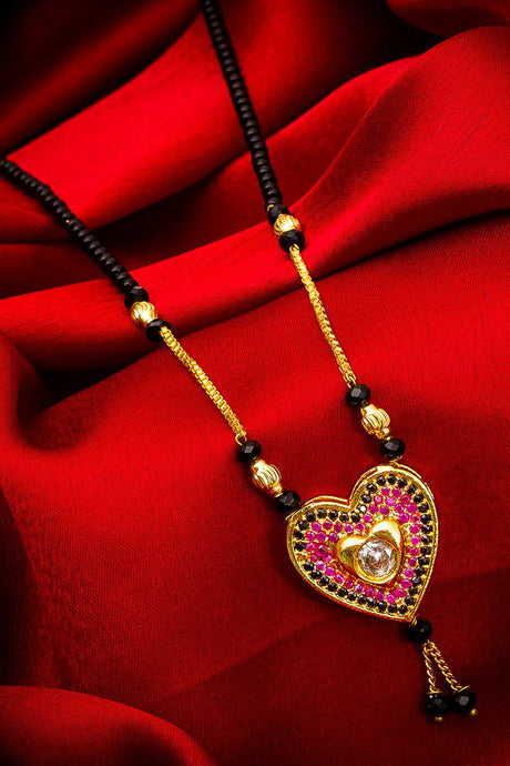  Buy Women's Alloy Mangalsutra in Gold and Pink Online