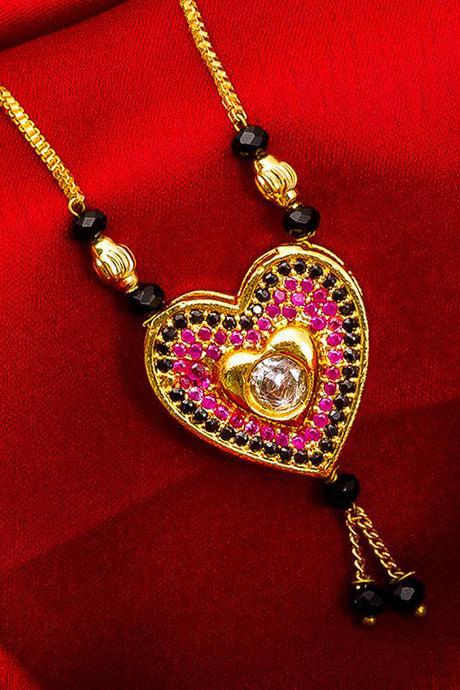  Shop  Alloy Mangalsutra For Women's  in Gold and Pink At KarmaPlace