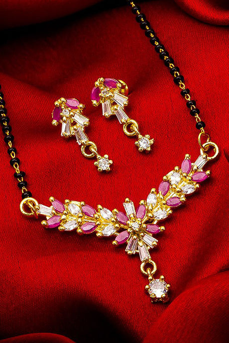  Shop  Alloy Mangalsutra  For Women's Set in Gold and Pink At KarmaPlace