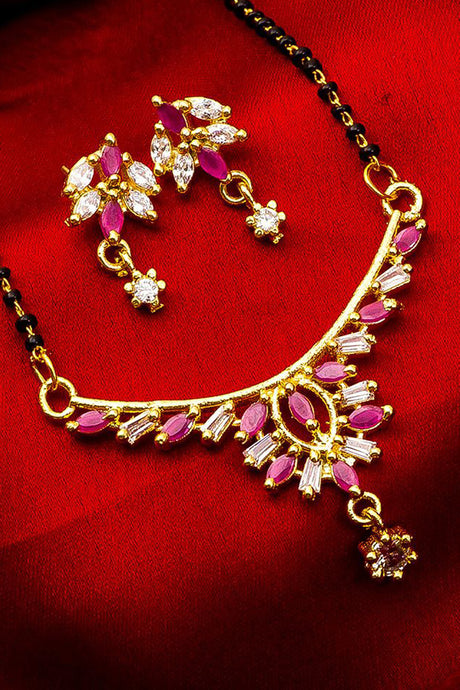 Shop  Alloy Mangalsutra  For Women's  Set in Gold and Pink At KarmaPlace