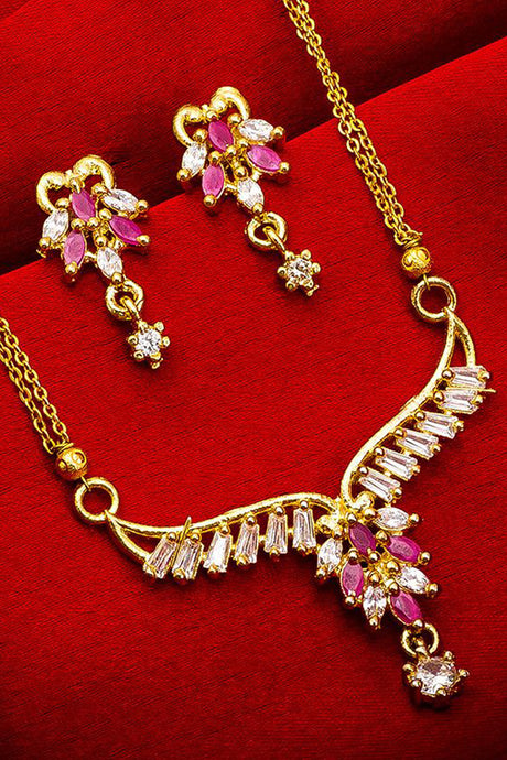  Shop  Alloy Mangalsutra  For Women's Set in Gold and Pink At  KarmaPlace