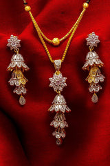 Women's Alloy Mangalsutra Set In Silver And Gold