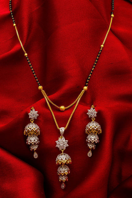 Buy Women's Alloy Mangalsutra Set in Silver and Gold Online