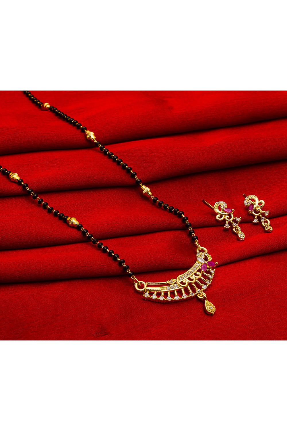  Buy Women's Alloy Mangalsutra Set in Gold and Black Online