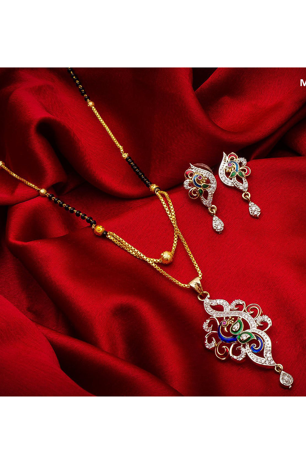  Buy Women's Alloy Mangalsutra Set in Gold and Black Online