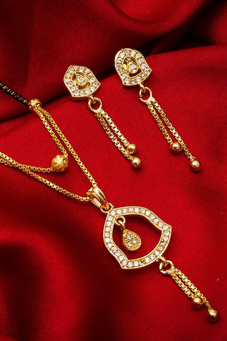  Shop Alloy Mangalsutra  For Women's  Set in Gold and Black At KarmaPlace