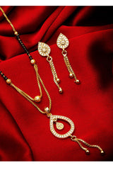 Women's Alloy Mangalsutra Set In Gold And Black