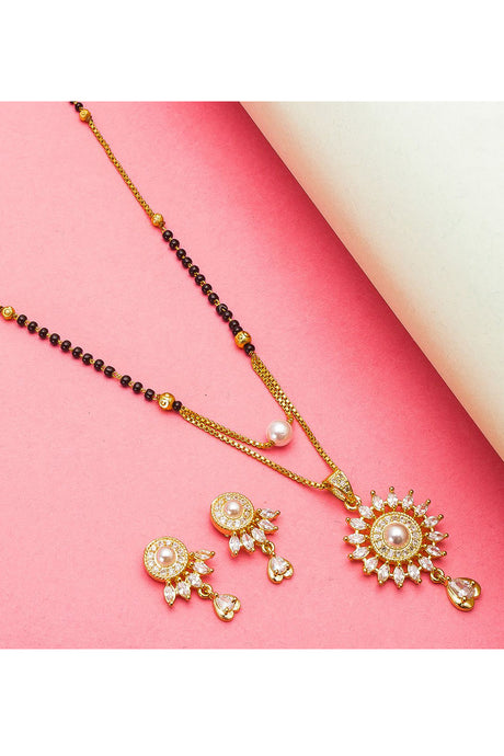  Buy Women's Alloy Mangalsutra Set in Gold and Black Online