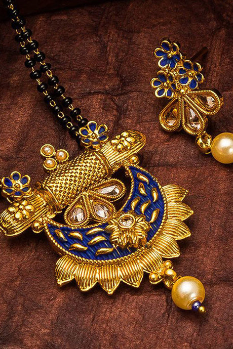 Shop  Alloy Mangalsutra For Women's  Set in Gold and Blue At KarmaPlace