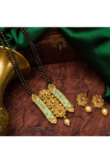 Buy Women's Alloy Mangalsutra Set in Gold and Green Online