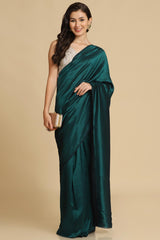 Buy Teal Zari Woven Fancy Satin Sarees Online