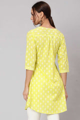 Buy Green Cotton Printed A-Line Tunic Online - Side