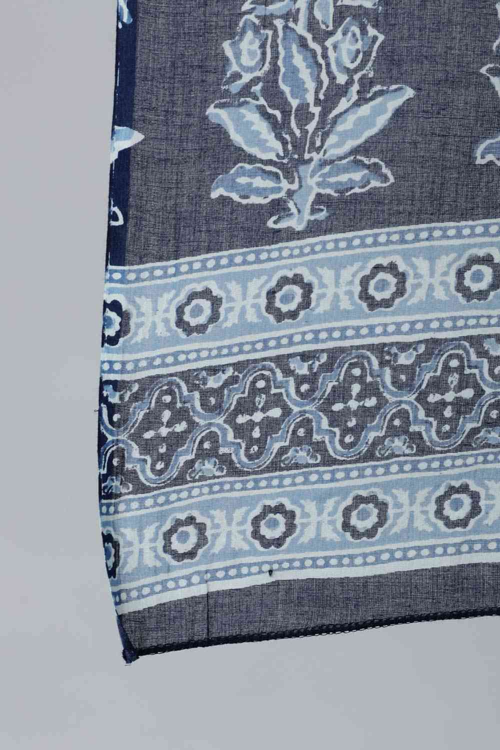 Buy Blue Ethnic Motifs Printed  Pure Cotton Palazzo Suit Set Online - Side