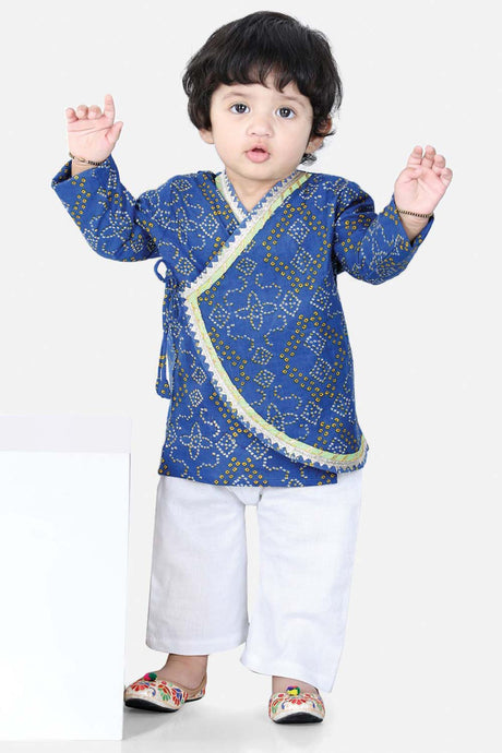 Buy Boy's Blue Full Sleeve Cotton Kurta Pajama Set Online