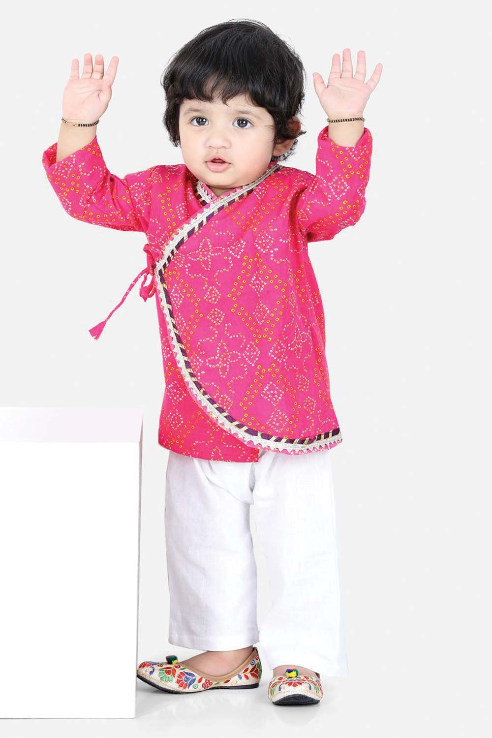 Buy Boy's Pink Full Sleeve Cotton Kurta Pajama Set Online