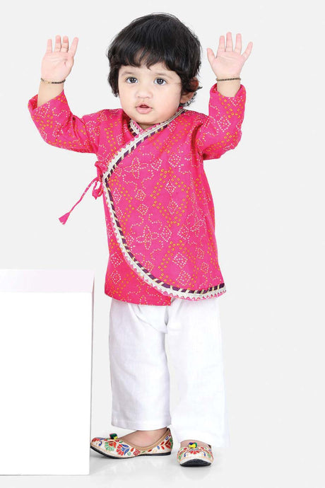 Buy Boy's Pink Full Sleeve Cotton Kurta Pajama Set Online