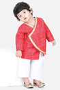 Buy Boy's Red Full Sleeve Cotton Kurta Pajama Set Online