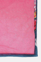 Buy Girl's Blue And Fuchsia Floral Printed Pleated Kurta With Trousers And Dupatta Online - Zoom Out