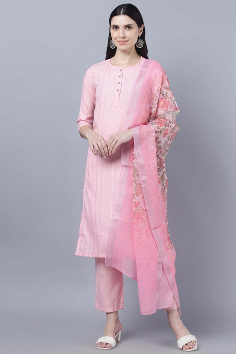 Buy Men's Pink Silk Blend Floral Printed Men's Kurta Pajama Jacket Set Online