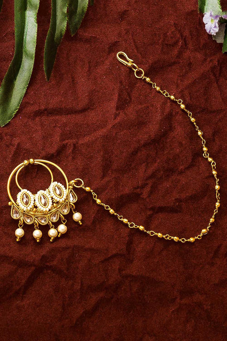 Buy Women's Alloy Nathani in Gold