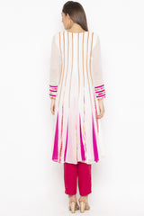 Georgette Anarkali Kurta Top In Off White