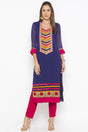 Georgette Straight Kurta Top in Dark Blue