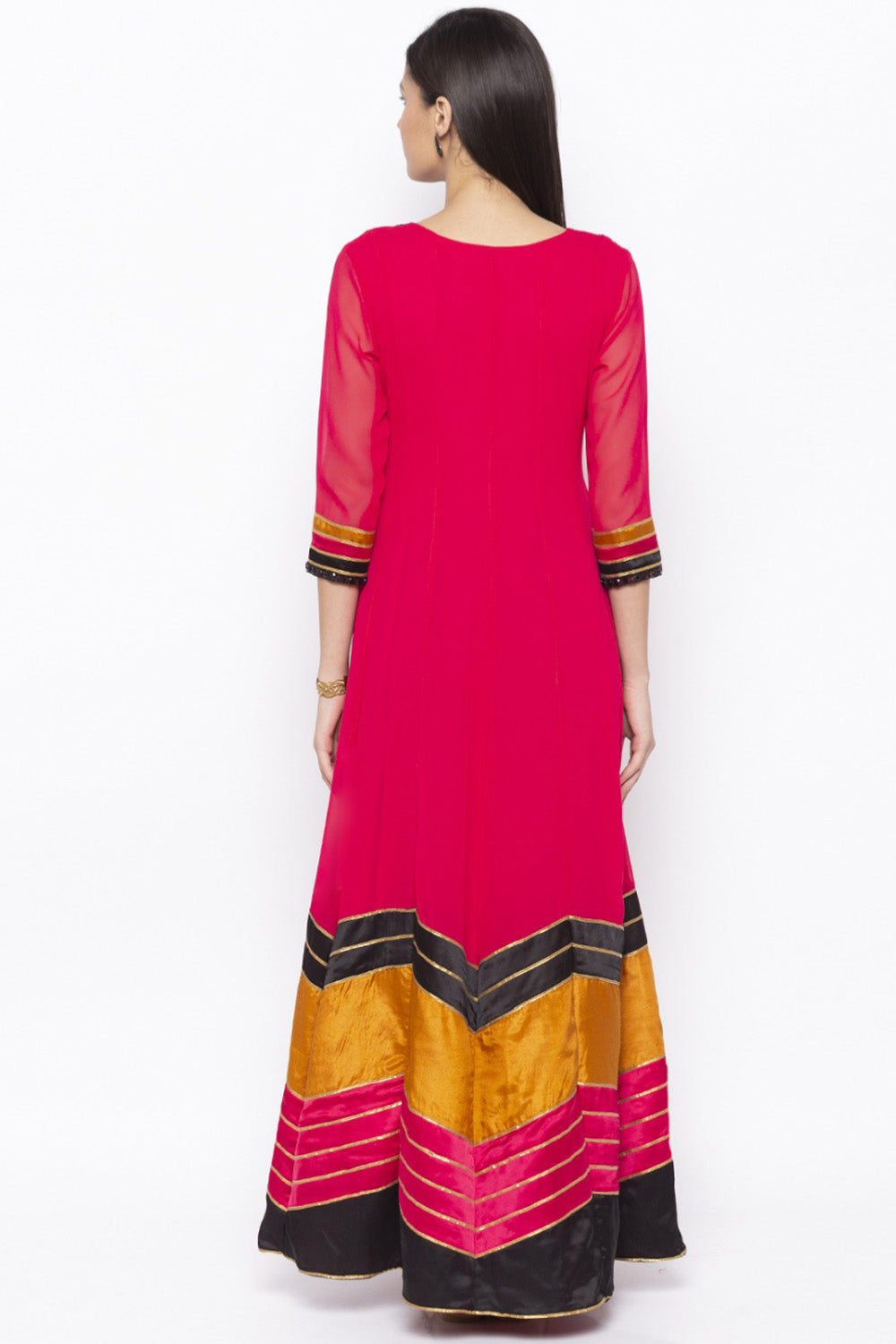 Georgette Anarkali Kurta Top In Pink