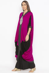 Blended Cotton Kaftan Style Kurta Top In Pink