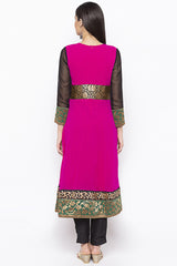 Georgette Anarkali Kurta Top In Pink