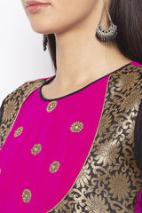 Georgette Anarkali Kurta Top In Pink