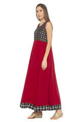 Georgette Anarkali Kurta Top In Maroon