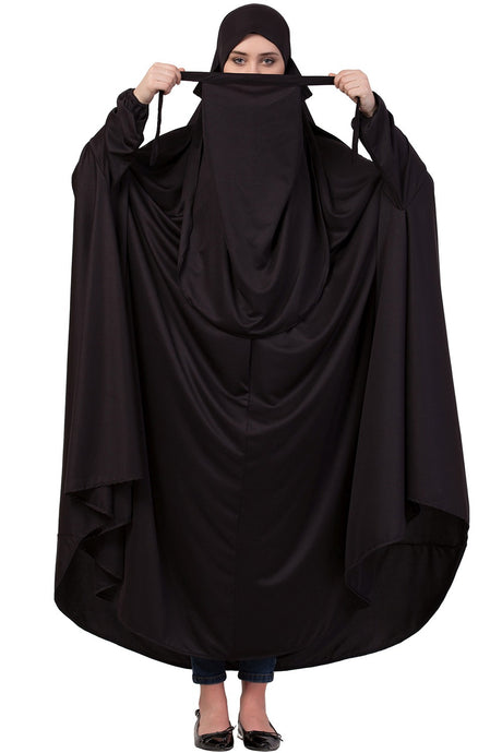 Buy Polyester Solid Hijab in Black