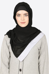 Buy Georgette Solid Hijab in Black and White
