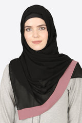 Buy Georgette Solid Hijab in Black and Mauve