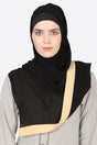 Buy Georgette Solid Hijab in Black and Beige