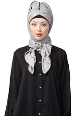 Buy Polyester Solid Hijab in Grey