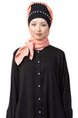 Buy Georgette Solid Hijab in Black and Peach
